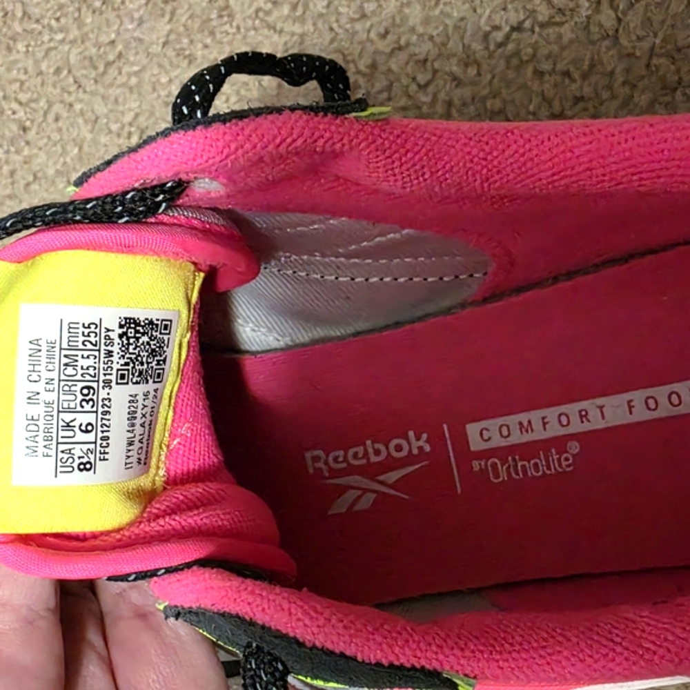 Reebok Pink and Gray Athletic Sneakers with Cushioned Midsole - Picture 6 of 6